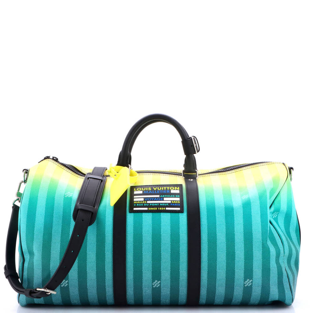 Louis Vuitton 50 Keepall Bandouliere Bag Limited Edition Gradient Damier Stripes